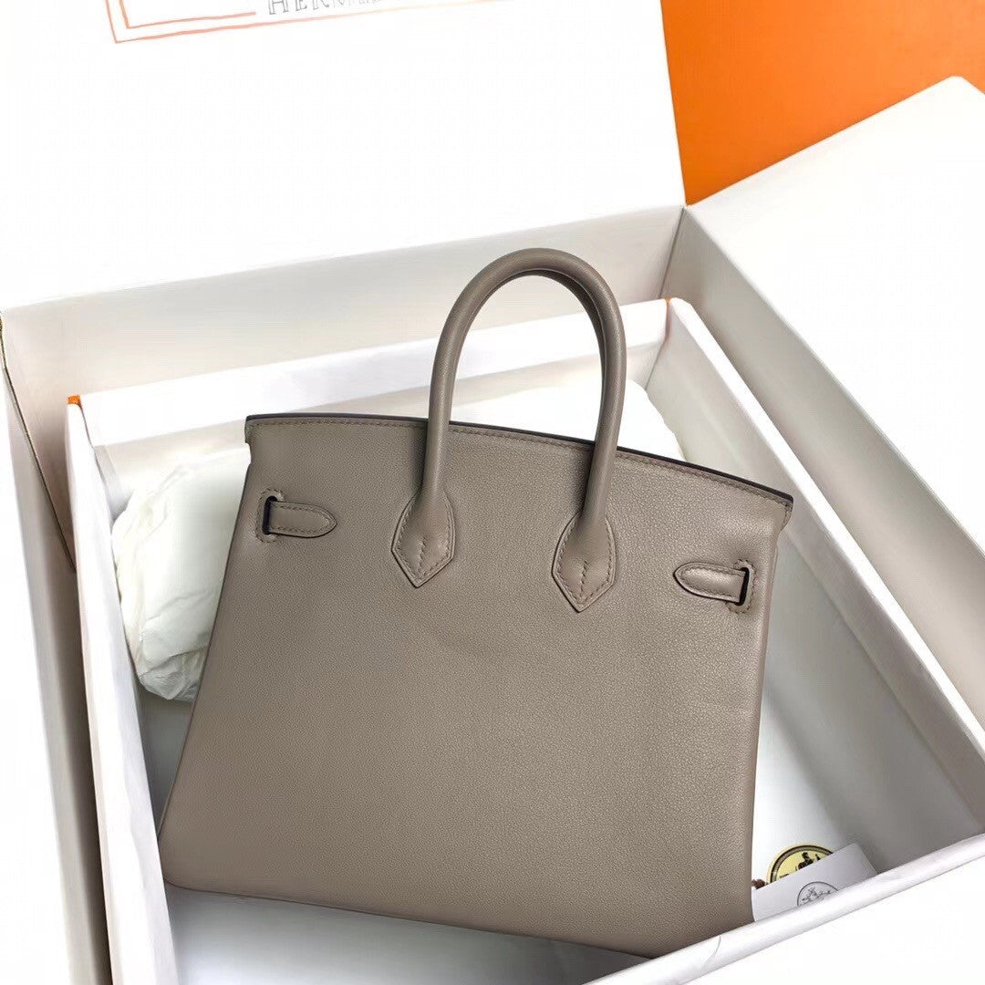 Hermes M8 Gris Asphalte Birkin 25 cm Swift Palladium  Hardware
