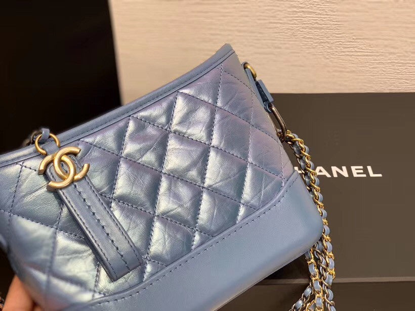 CHANEL'S Iridescent GABRIELLE Small Hobo Bag Blue