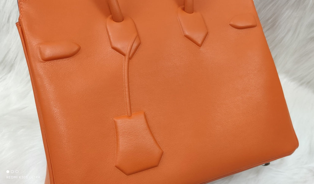 Hermes Shadow Birkin 25 Bag Orange Evercalf Limited Edition