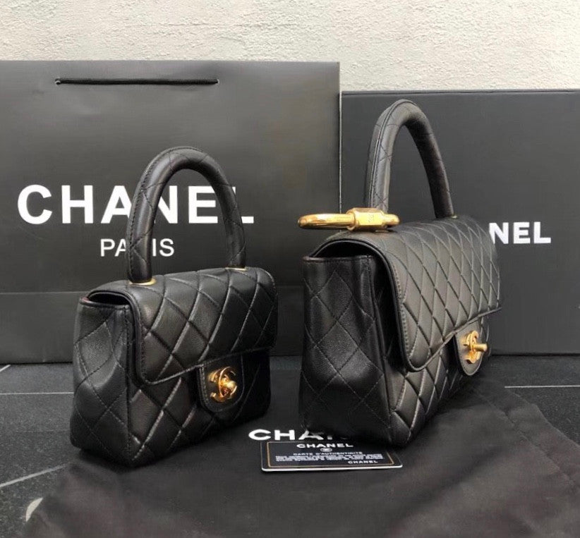 Chanel vintage duo flap bag Black