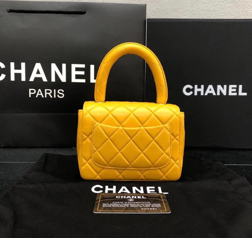 Chanel vintage duo flap bag Yellow