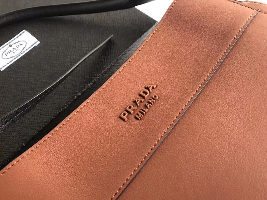Prada Margit leather shoulder bag Brown