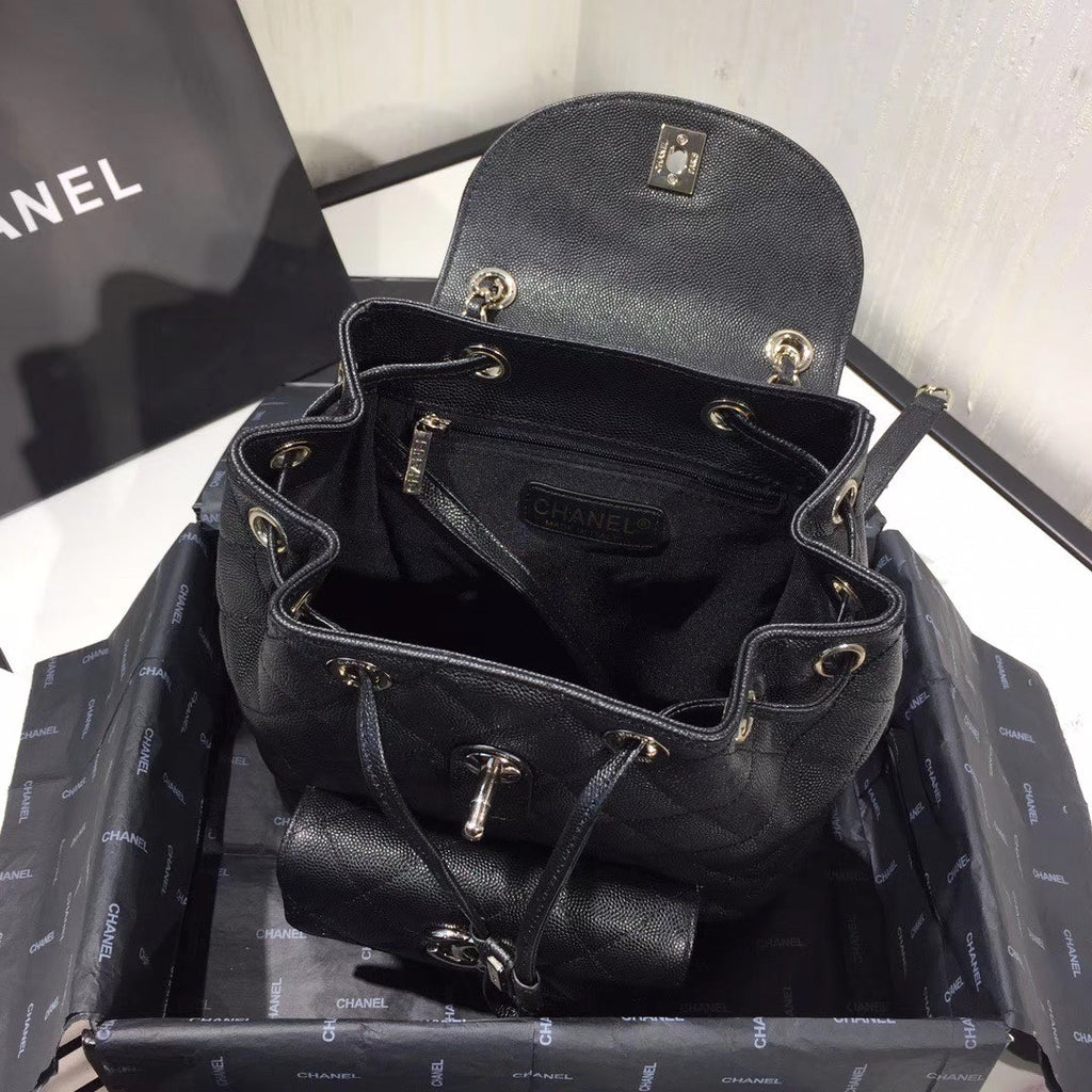 Chanel DUMA LEATHER BACKPACK BLACK