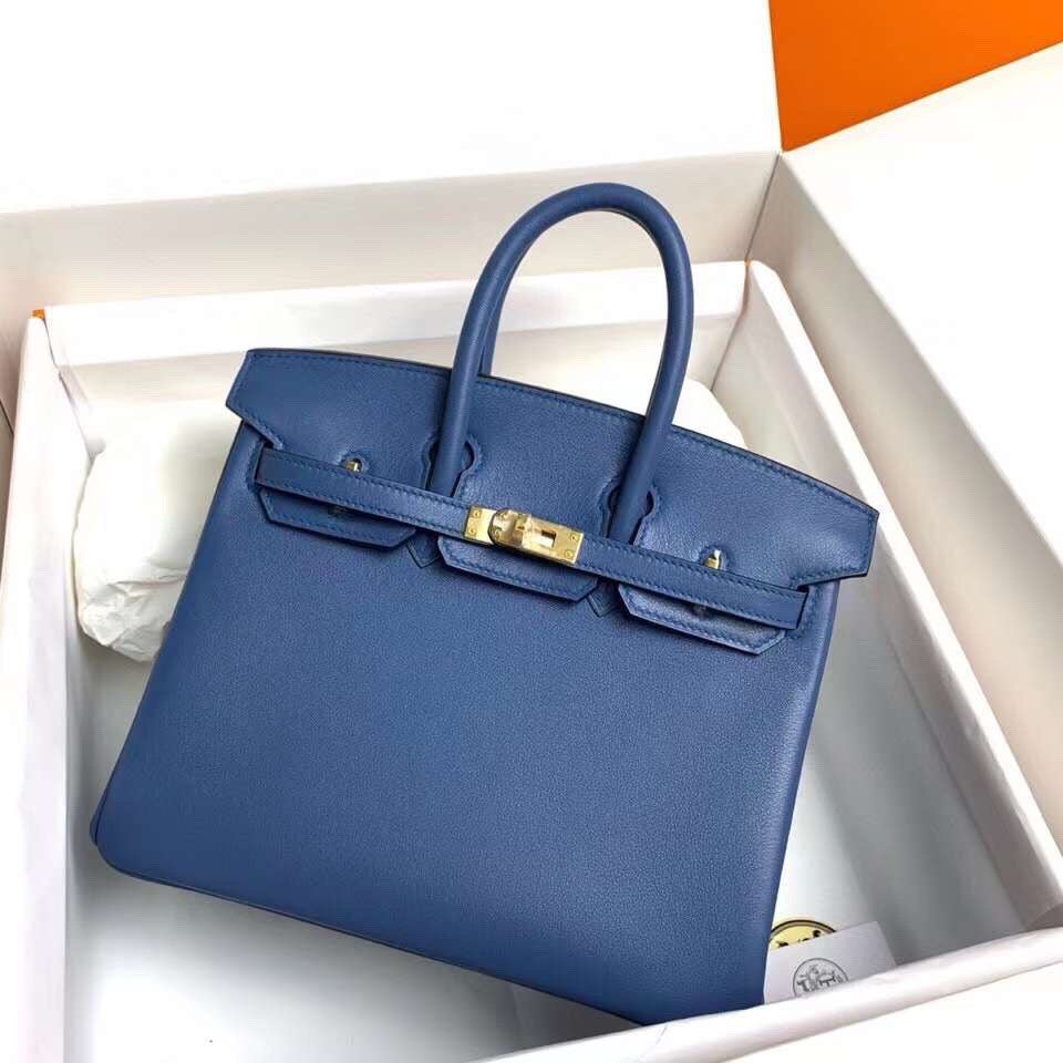 Hermes R2 Blue Agate Birkin 25 cm Swift Gold Hardware