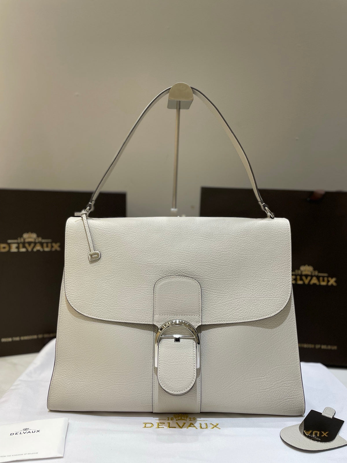 Delvaux Brillant Tempo Large (GM)  Allure Calfskin (Ivory / Off-White)