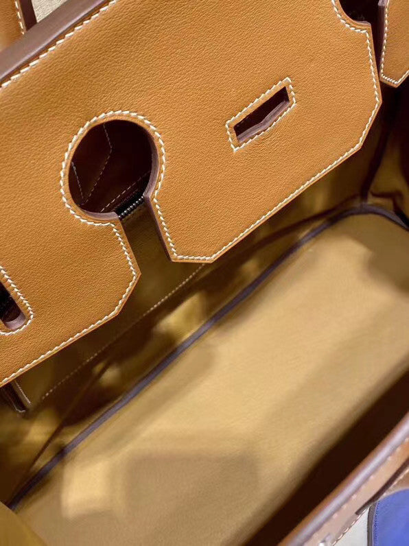 Hermes Birkin 40 HAC Gold Swift Toile De Camp Gold Hardware