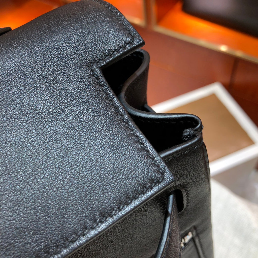 Hermes Special Order Kelly Lakis 32 Black with Palladium Hardware