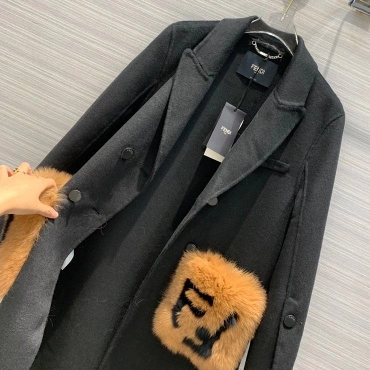 Fendi COAT Black wool coat