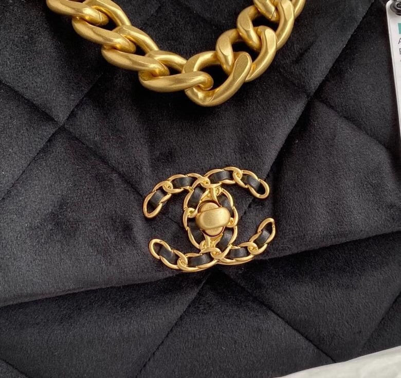 Chanel Velvet 19 flap bag Black