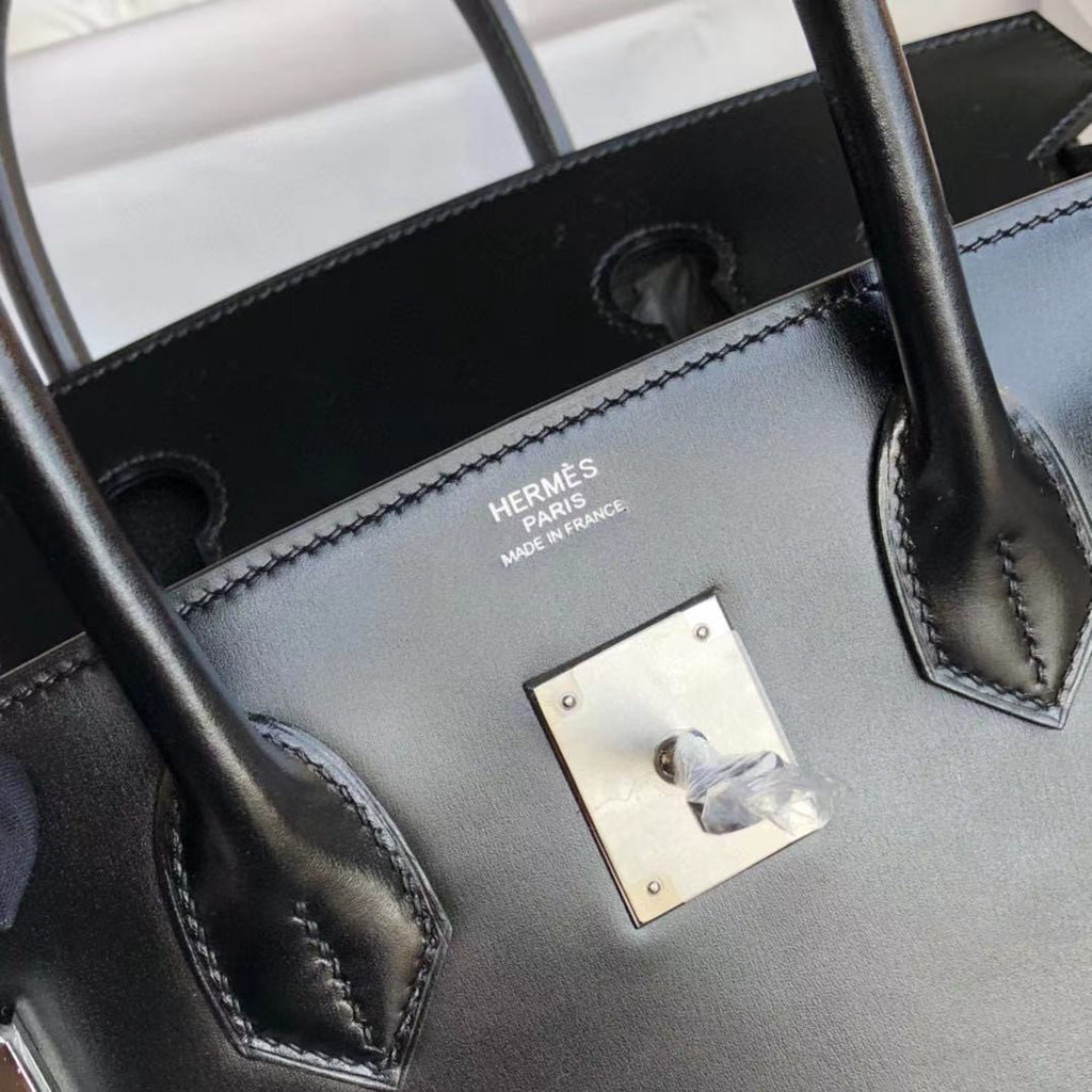 Hermes Black Sellier Birkin 30 Box Calf PHW