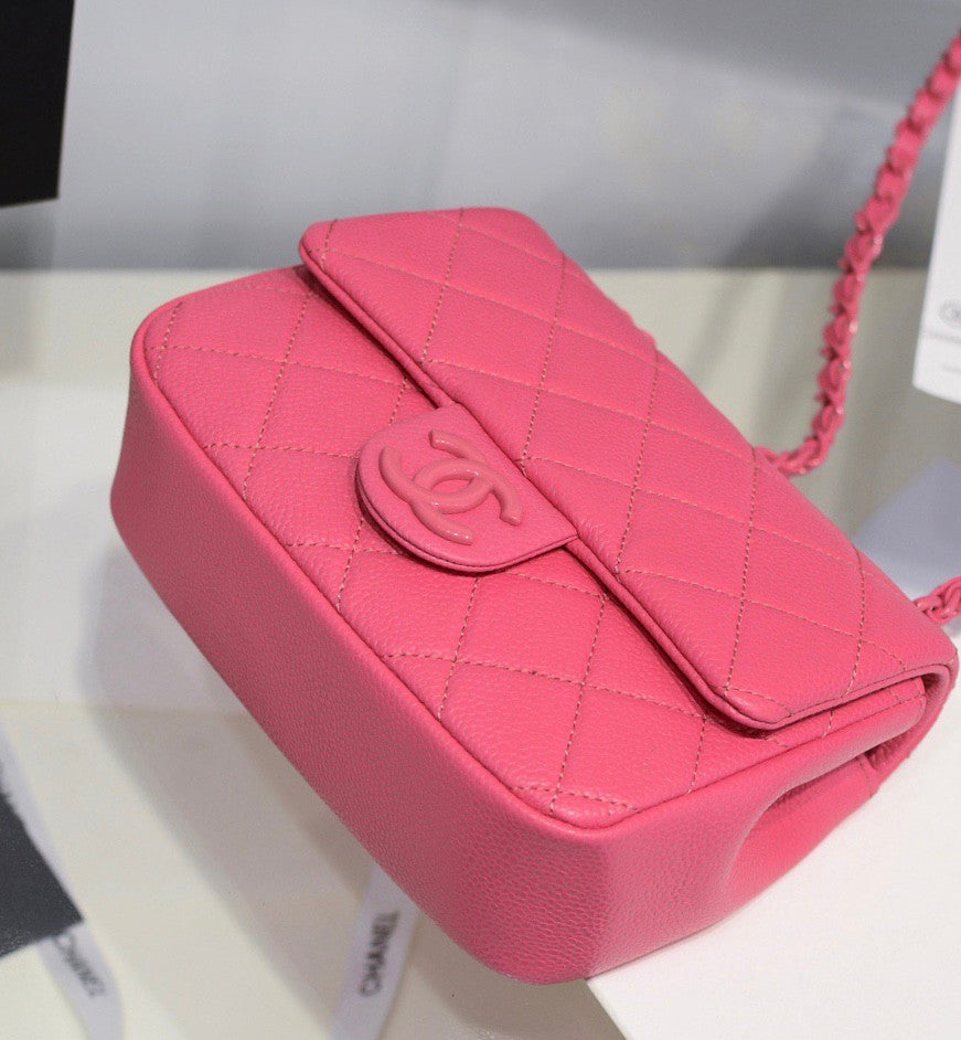 Chanel Flap Bag With Lacquered Metal
