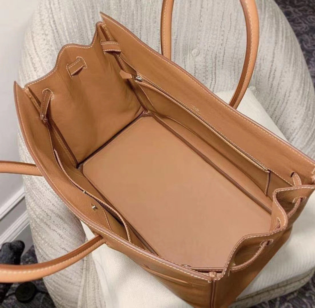 Hermes Shadow Birkin 35 Gold Swift Palladium Hardware