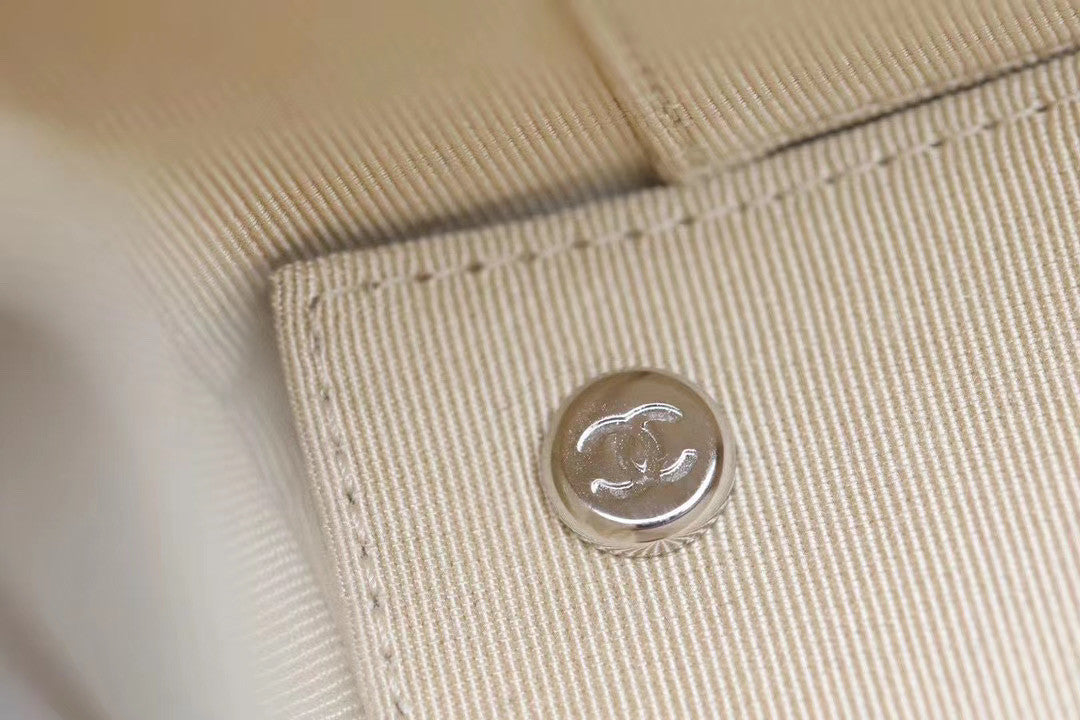 Chanel Lambskin White Clutch