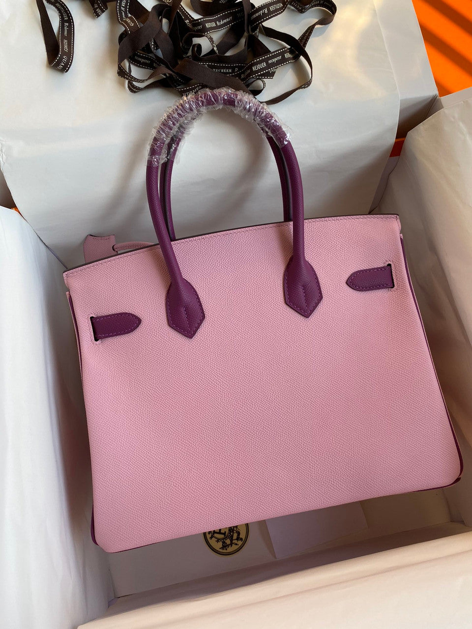 Hermès Mauve Sylvestre/Anemone Birkin 30 cm Epsom Leather Palladium Hardware