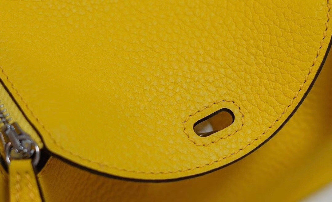 Hermes Mini Lindy 20cm Bag Lime Togo Leather Palladium Hardware