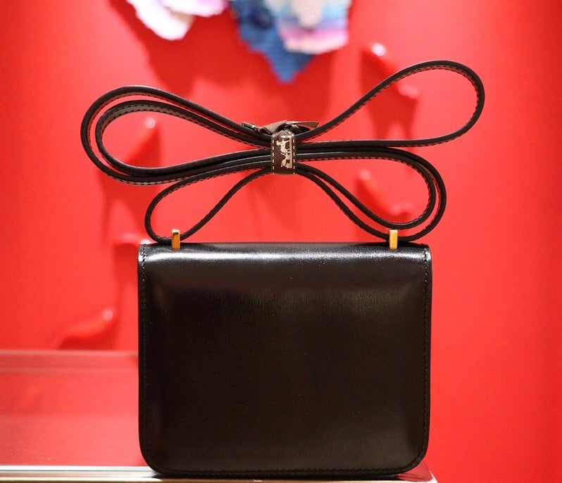 Hermès Hermes Constance micro handbag in black box leather