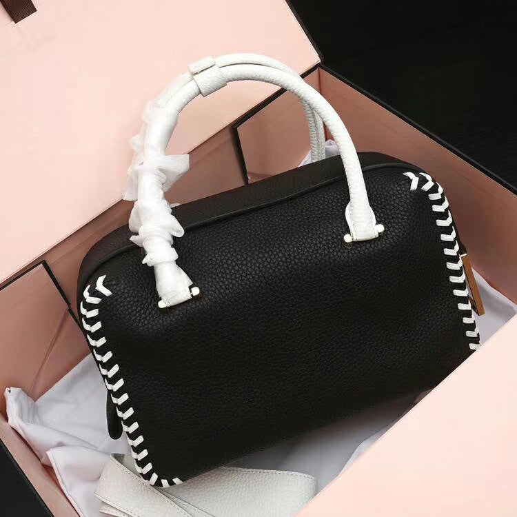 DELVAUX Limited Edition Cool Box Leather Satchel Black & White