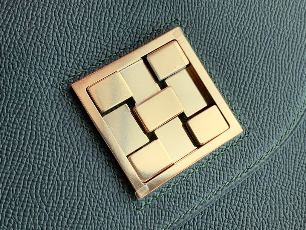 Hermes 6O Vert Cypres Mosaique au 24 - 17 bag Gold Hardware