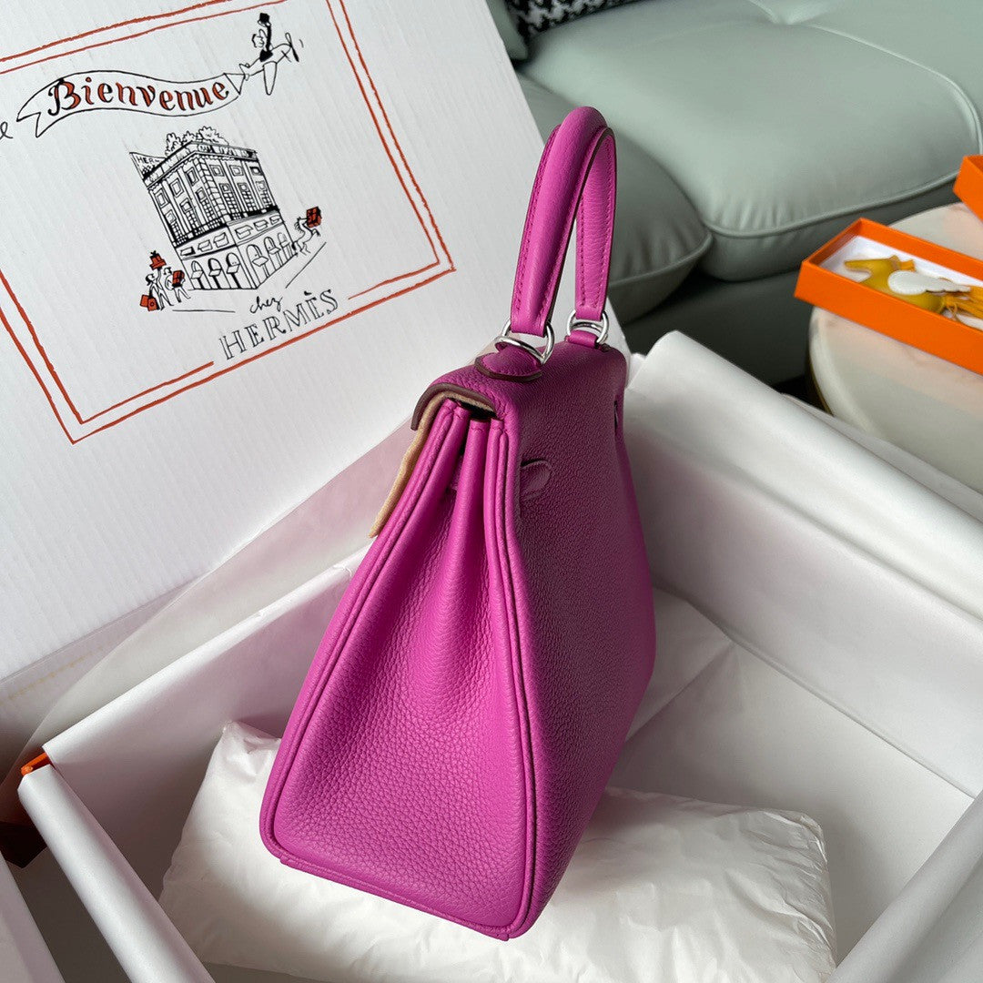 Hermès Magnolia Kelly 25  Togo Palladium Hardware