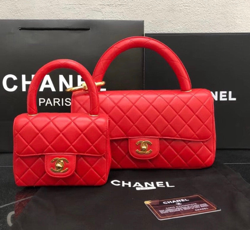 Chanel vintage duo flap bag Red