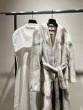 The Row Maxi Tanilo Mink belt coat Grey