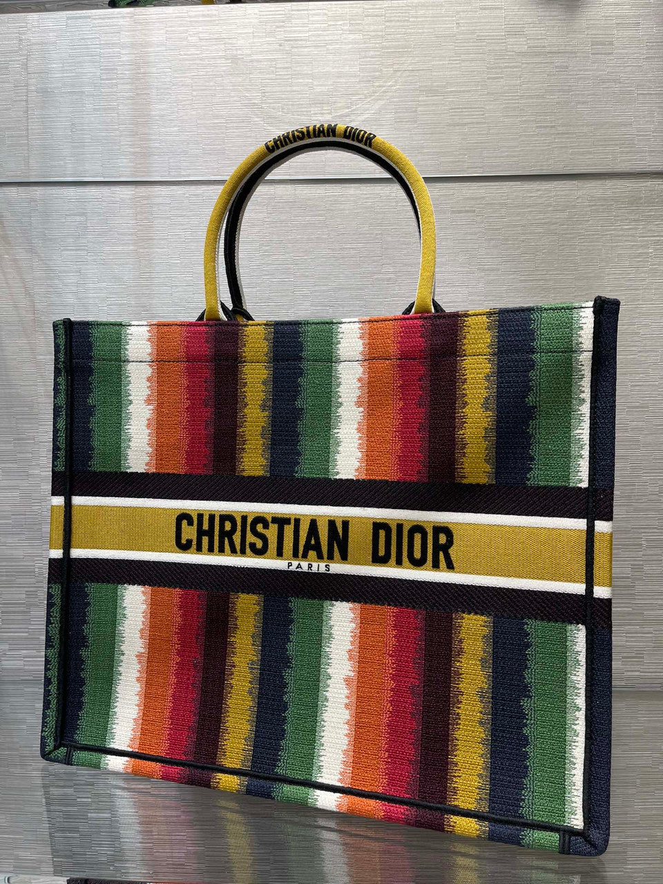 Christian Dior DIOR BOOK TOTE Multicolor D-Stripes Embroidery Reference: M1286ZRFR_M884