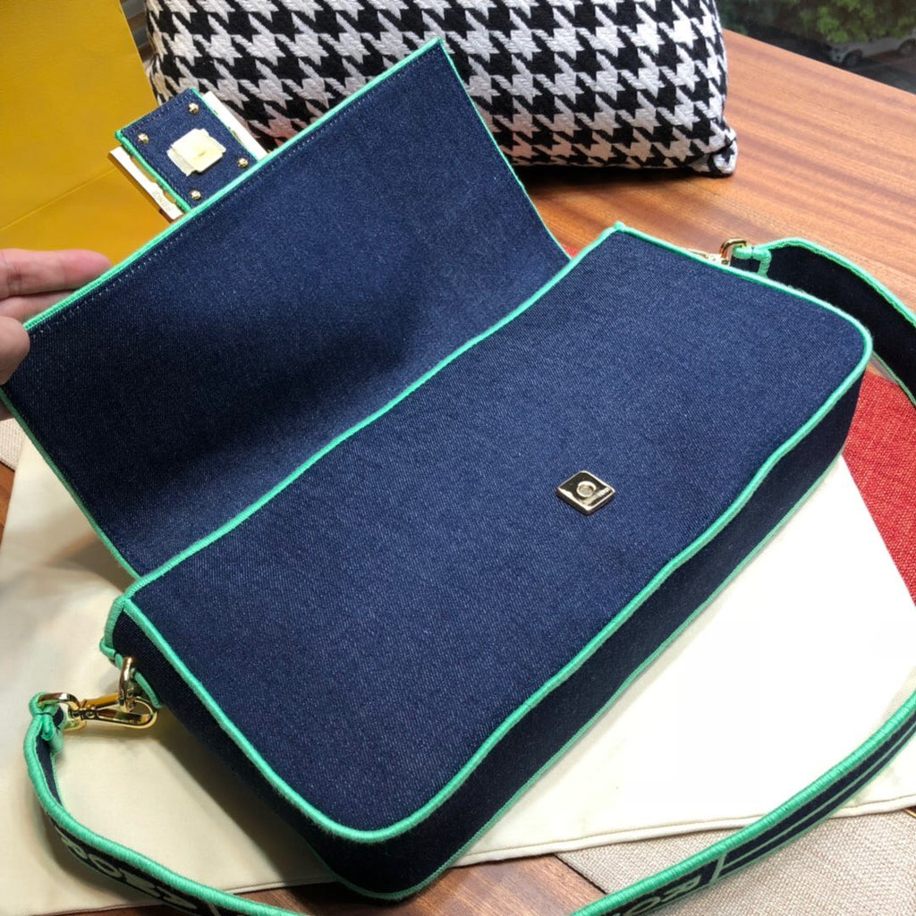 Fendi Blue denim bag Large