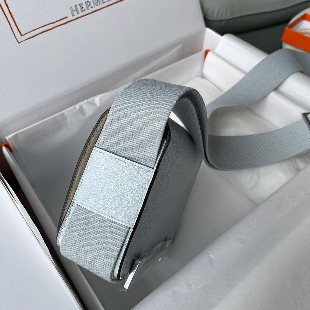Hermès Geta  T0 Blue Brume Chevre Palladium Hardware