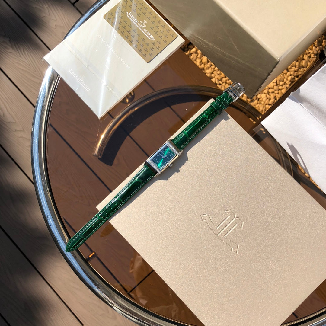 JAEGER-LECOULTRE REVERSO ONE Green Enamel & Diamonds | 18k Rose Gold | "Precious Flowers" Edition