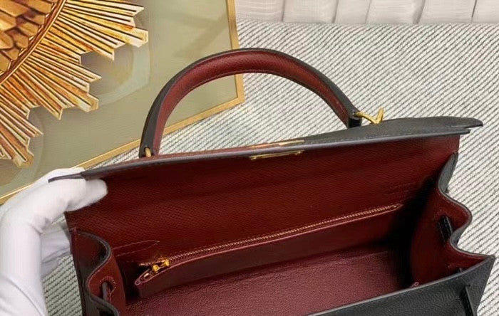 Hermès 25 cm Special Edition Casaque Red Bi Coloured Epsom Kelly