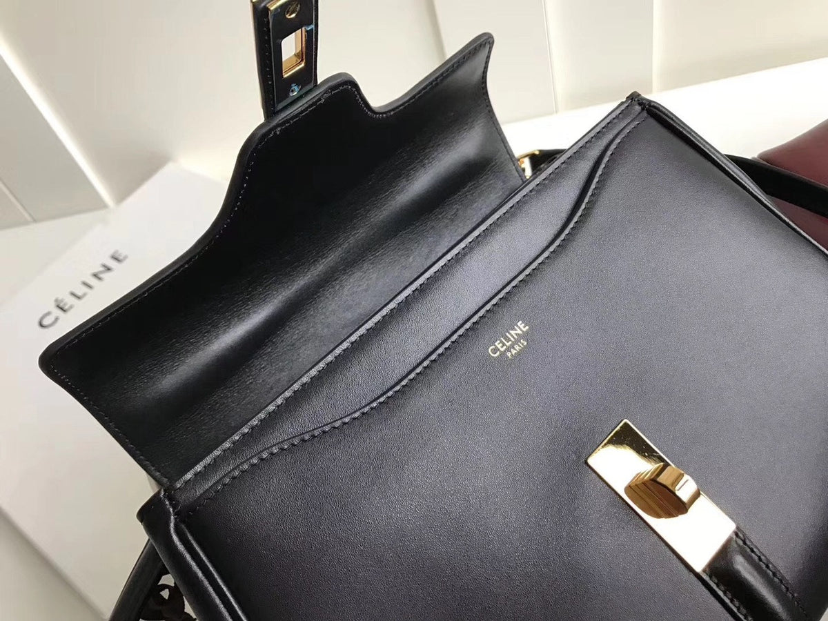 Celine  MEDIUM 16 BAG IN SATINATED CALFSKIN BLACK