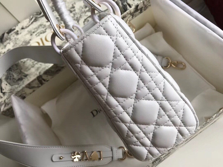 Christian Dior MY ABCDIOR LAMBSKIN BAG White