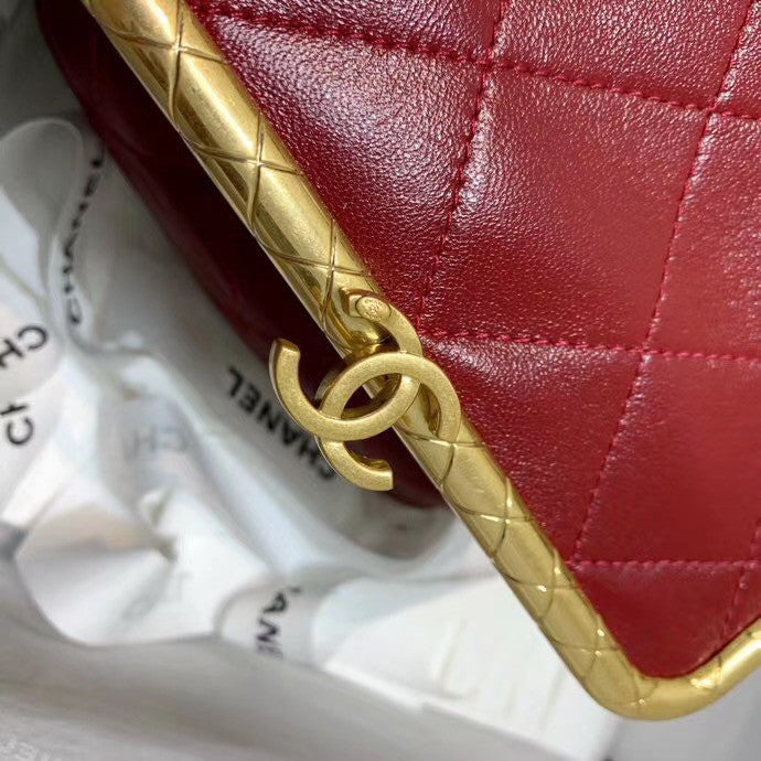 Chanel Kiss-Lock Clasp Bag Red