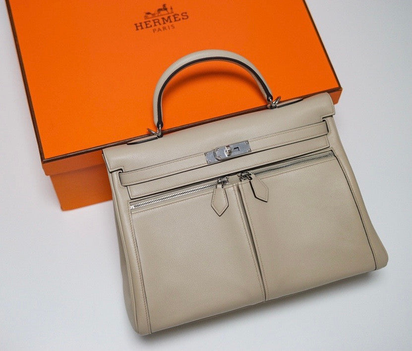 Hermes Kelly Lakis 35 Bag Beige
