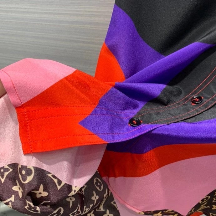 Louis Vuitton 1A8LY3  GAME ON SHARP MONOGRAM FLOWER SILK SHIRT