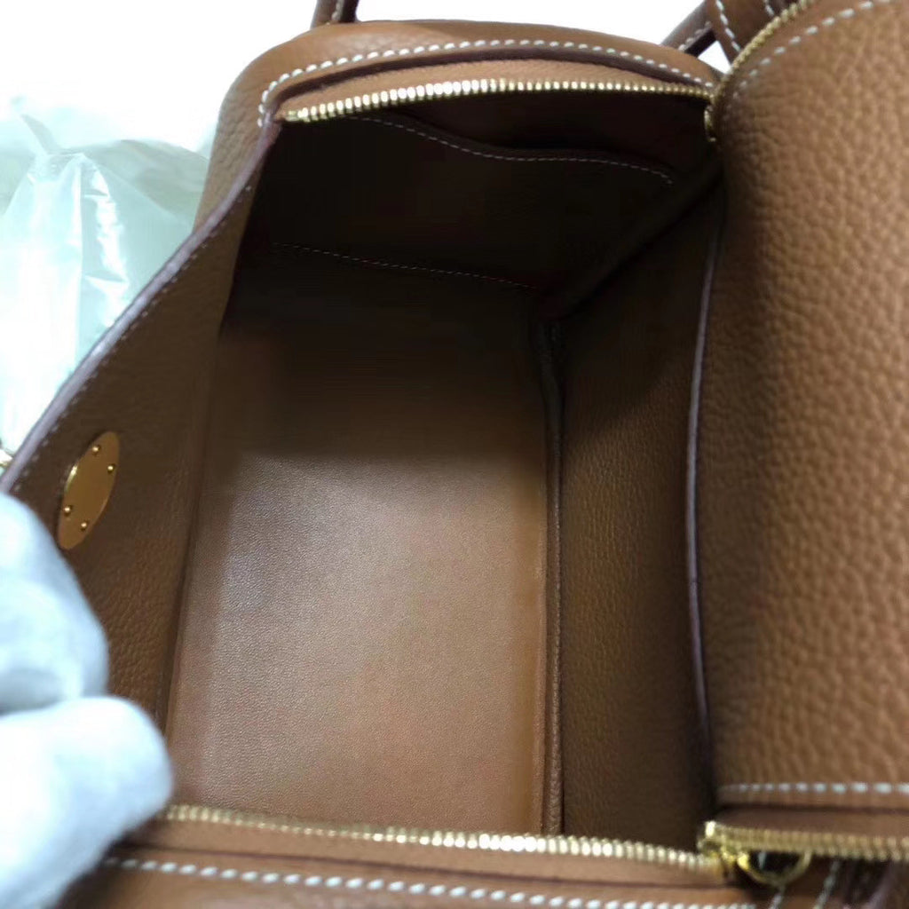 Hermès Mini Lindy 20cm Bag  Gold Taurillon Clemence Leather Gold Hardware