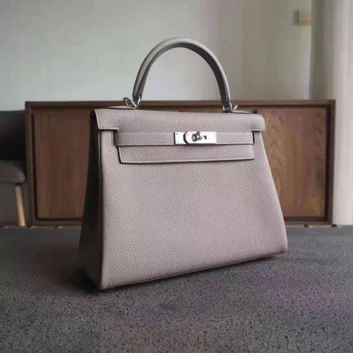 Hermès Gris Agate  Kelly 32 Togo Palladium Hardware