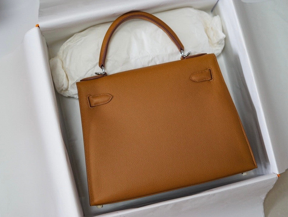 Hermes Kelly 28 Sellier Resort Gold Celeste Blue Palladium Hardware
