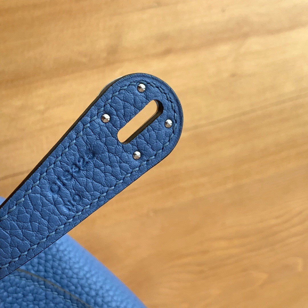 Hermes Lindy 75 Blue Jean  Togo Palladium Hardware