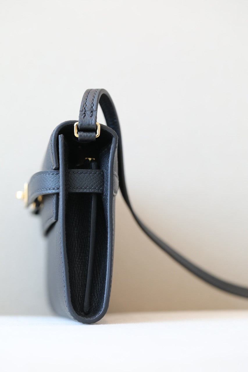Hermes Kelly Wallet to Go Black EPSOM GHW