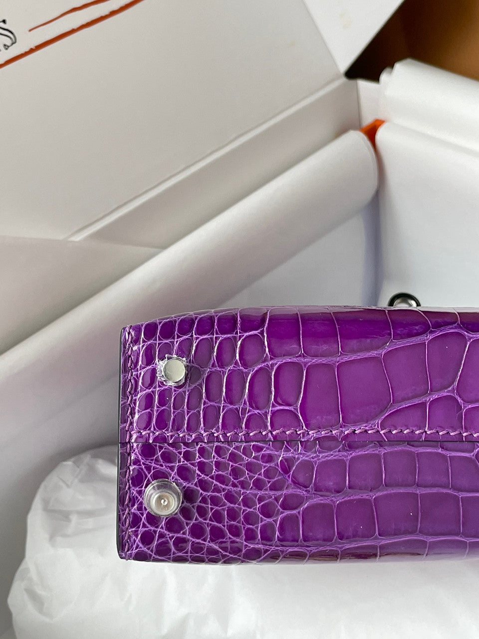 Hermes 9W Ultraviolet   Mini Kelly II 20 Alligator Palladium Hardware