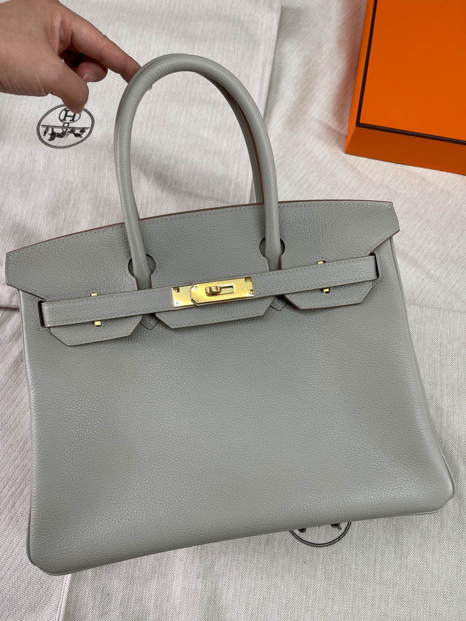Hermès 80 Gris Perle Birkin 30 cm Togo Leather Gold Hardware