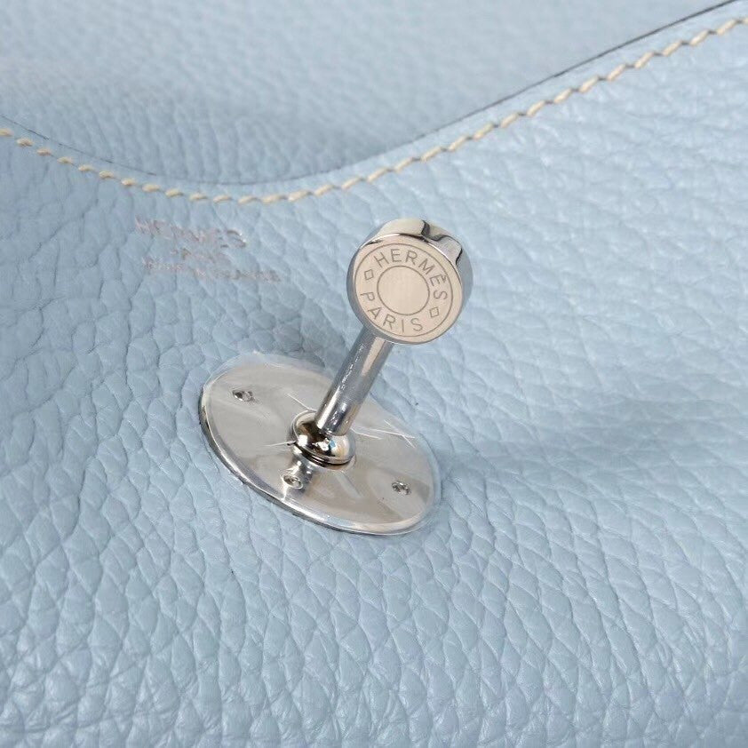 Hermes Lindy 30 Blue Lin Togo Palladium Hardware