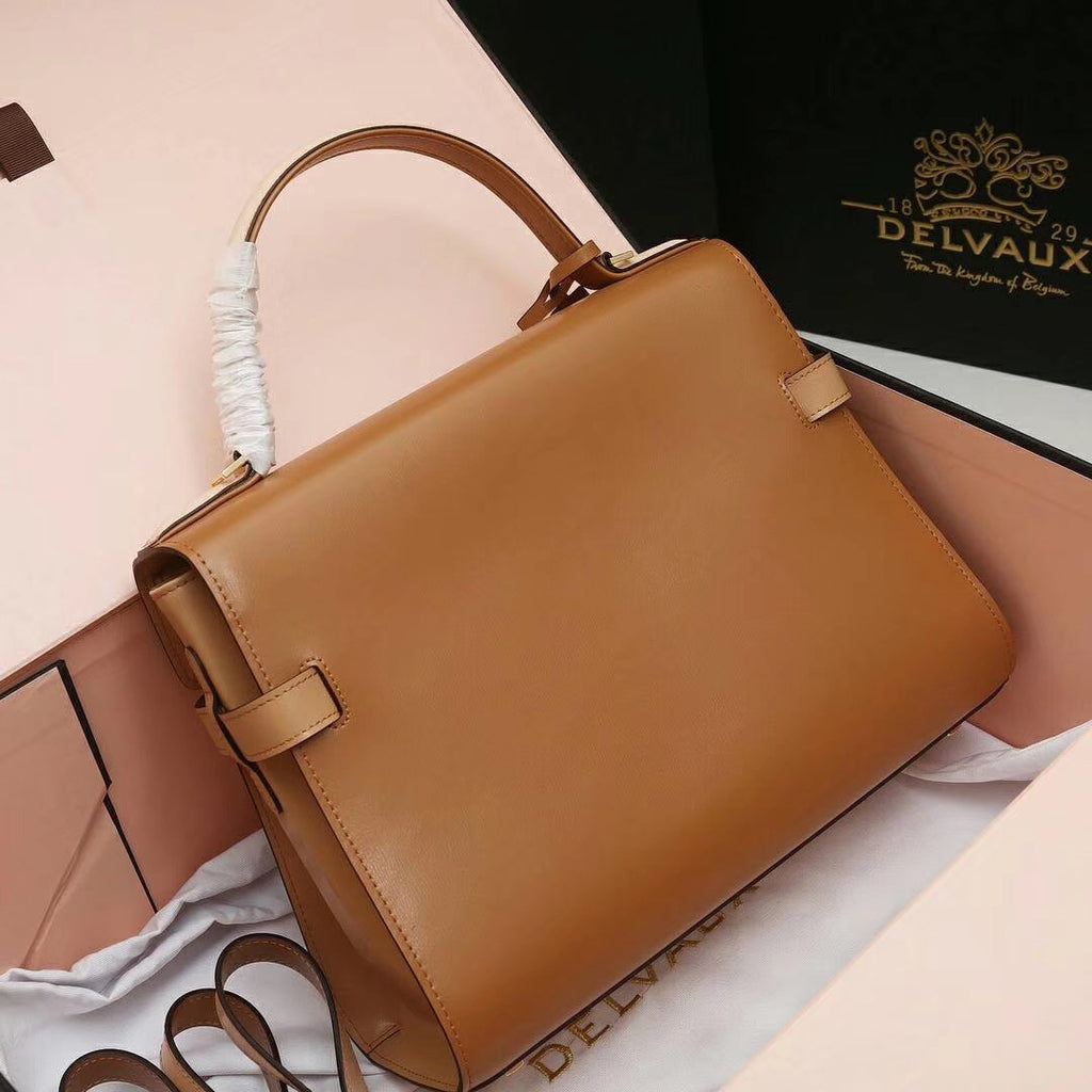 DELVAUX Tempête MM Box Leather Satchel Bi-coloured