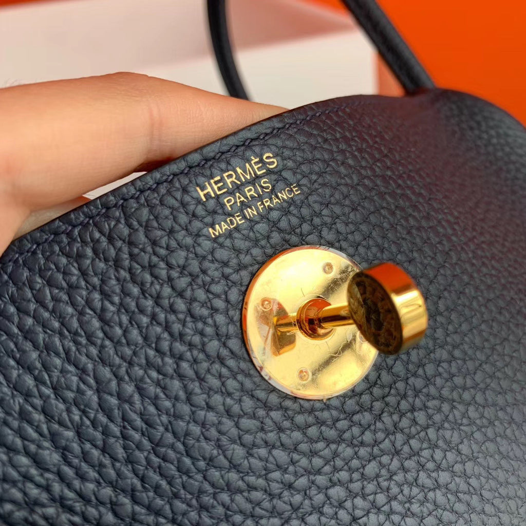 Hermes 2Z Bleu Nuit Lindy 26 Veau Taurillon Clemence Gold Hardware