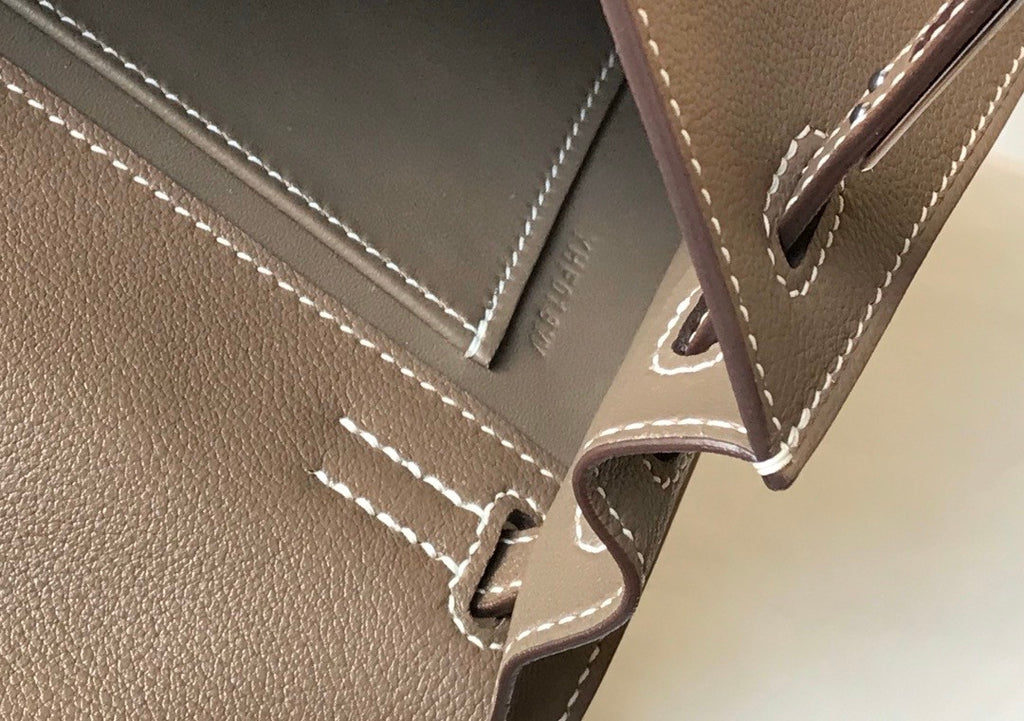 Hermes Etoupe Kelly Danse Bag Swift Leather Palladium Hardware