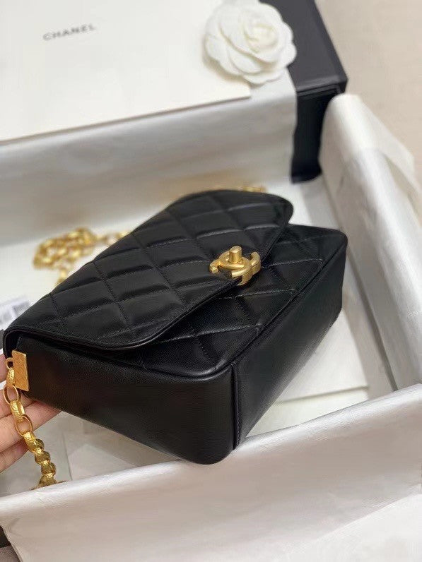 Chanel Flap Bag AS2222 with Gold Coin Charms