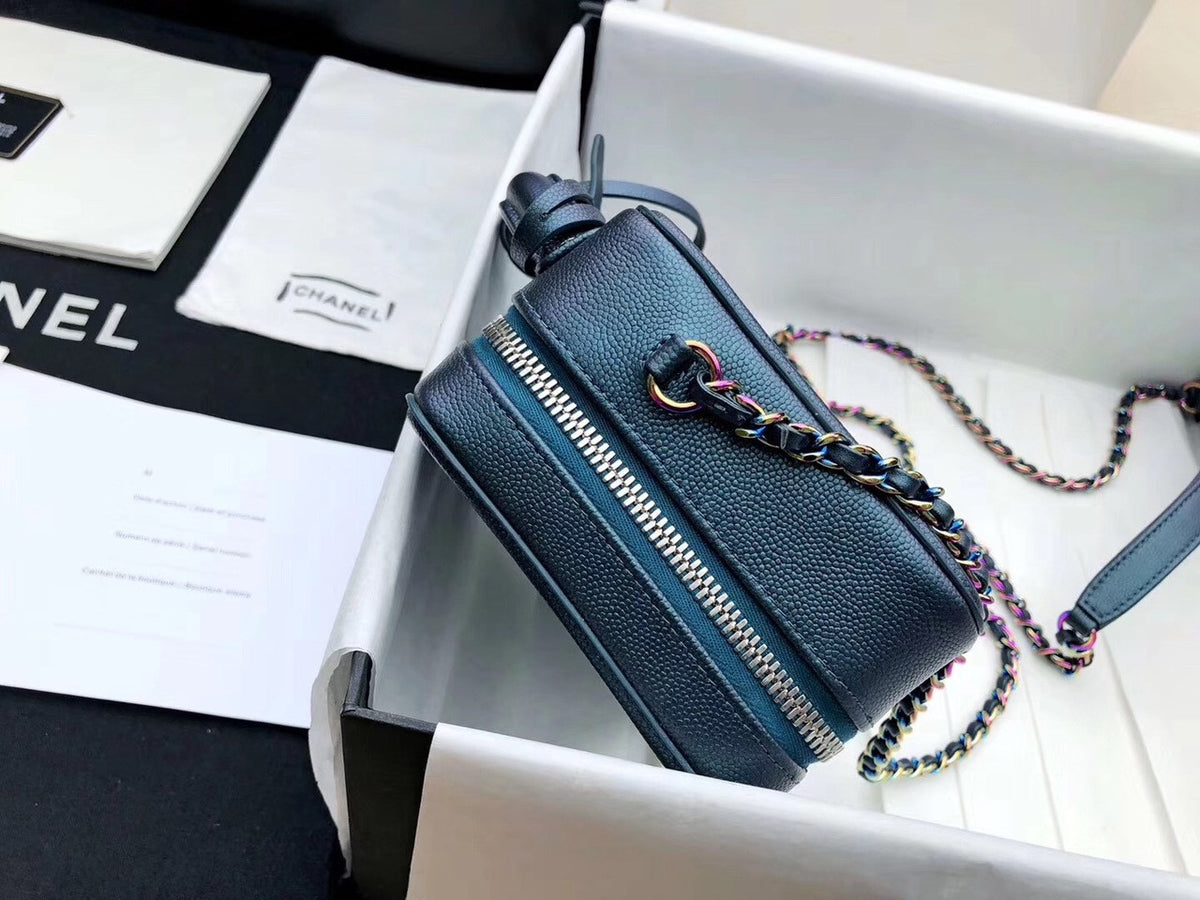 Chanel Medium Vanity Case With Iridescent Metal A93343