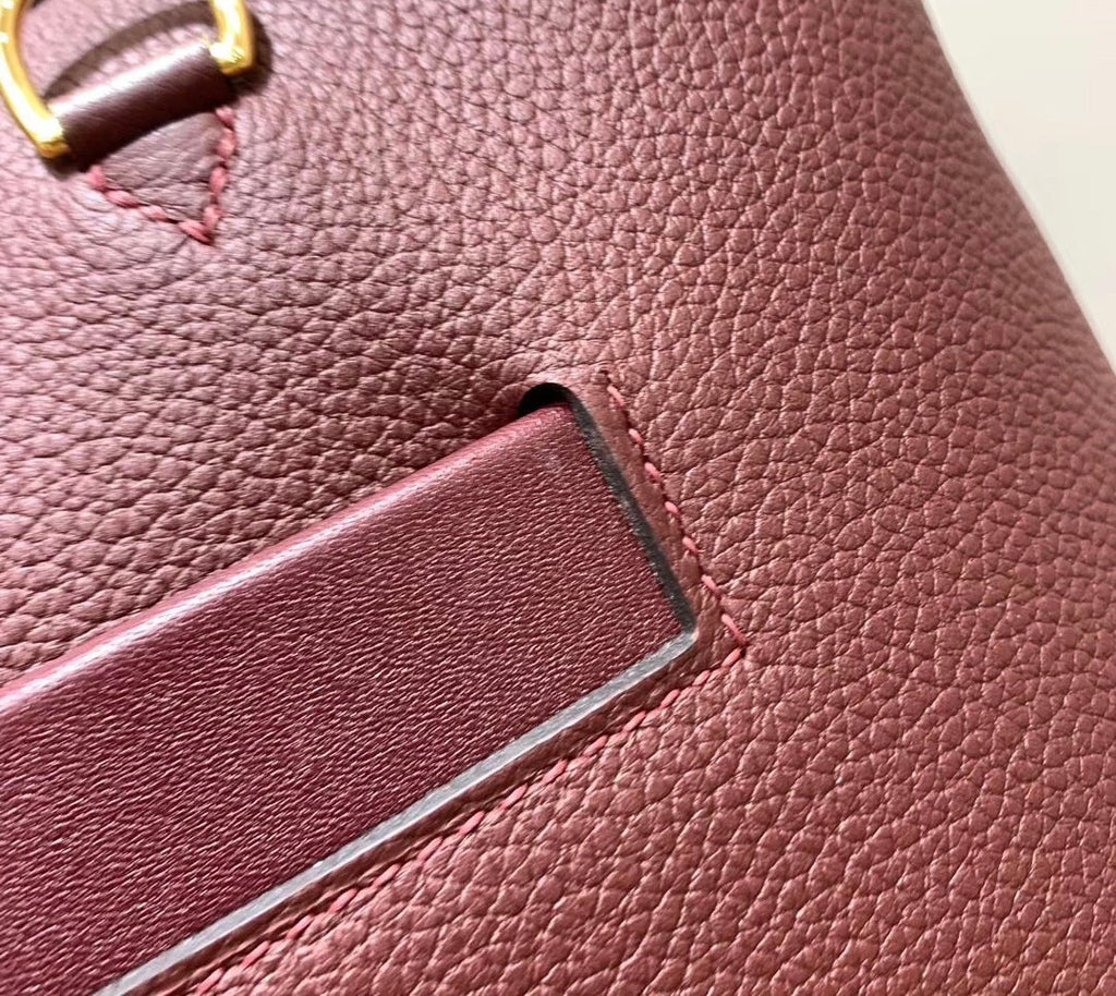 Hermes Kelly 24/24 Bordeaux Swift & Togo Leather with Gold Hardware