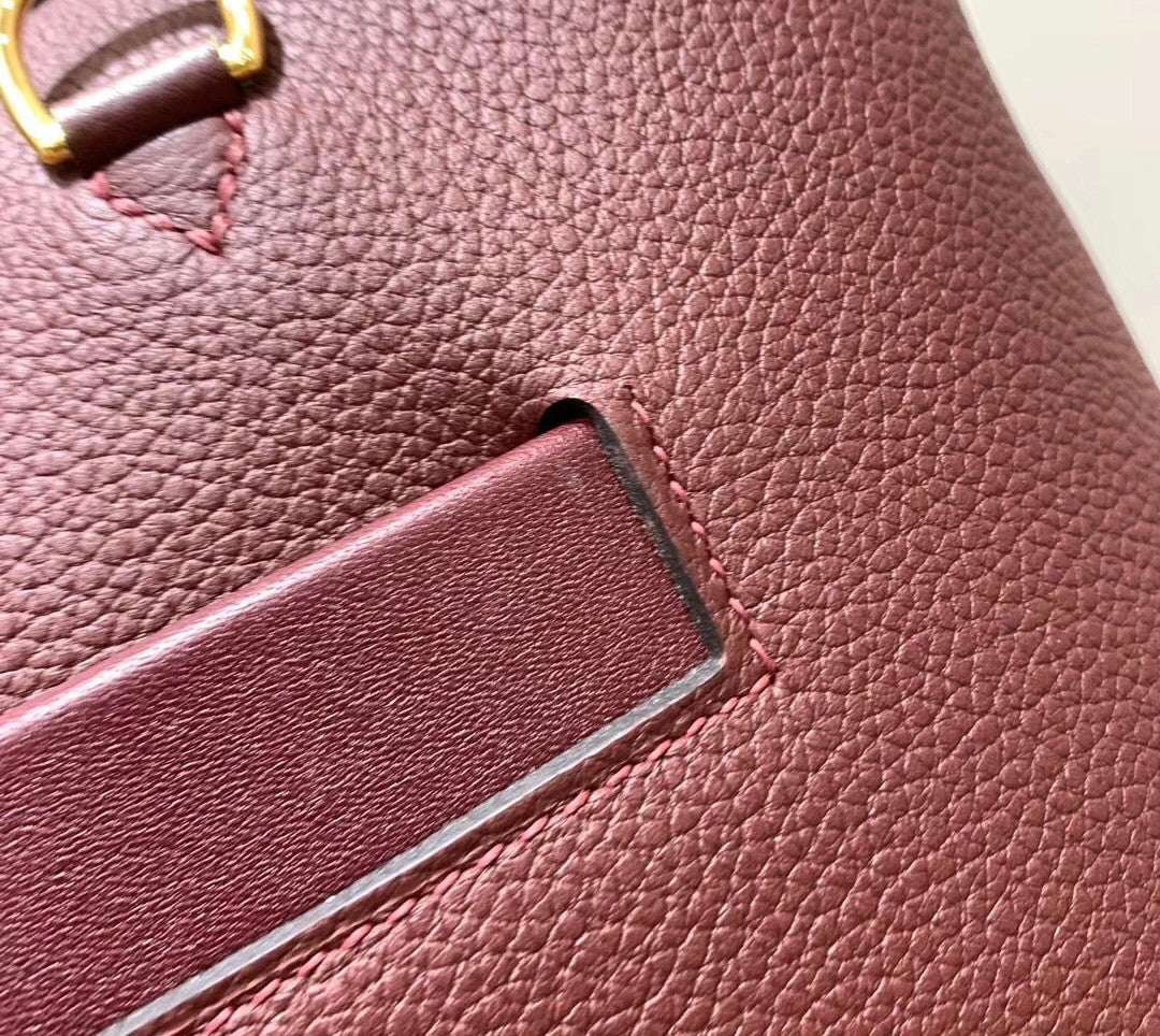 Hermes Kelly 24/24 Bordeaux Swift & Togo Leather with Gold Hardware